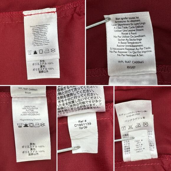 Eddie Bauer Red Packable Hooded Full Zip Waterproof Outdoors Jacket Size Large - Picture 12 of 14